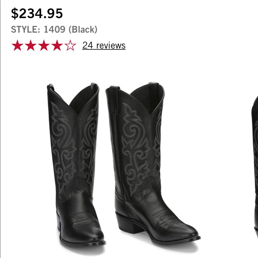 Buck Black Justin Cowboy Boots